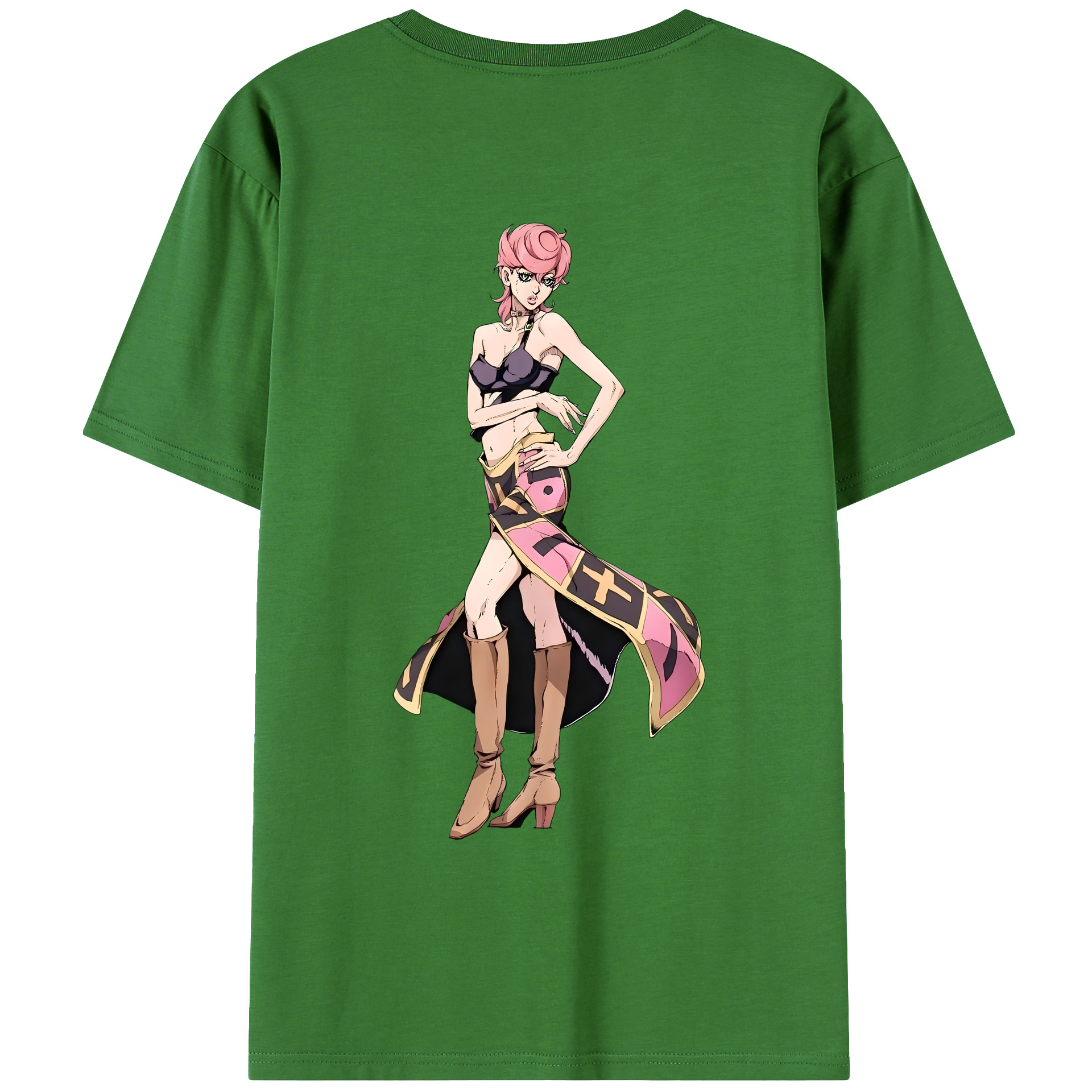 （画像用） ジョジョの奇妙な冒険 トリッシュ?ウナ JoJo's Bizarre Adventure Trish Una レディース半袖Tシャツ(バックプリント)